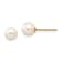 14K Yellow Gold 5-6mm White Near Round Freshwater Cultured Pearl Post Earrings