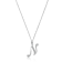 10K White Gold Script White Diamond Initial Letter N Pendant With Chain, 0.02ctw
