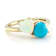 Opal And Sleeping Beauty Turquoise Heart Ring In 18K Gold Over Sterling
Silver 0.66ct