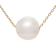 Large Freshwater Pearl Solitaire Pendant Necklace In 18K Gold Over Bronze