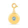 Round Aquamarine 18K Yellow Gold Over Sterling Silver Circle March
Birthstone Charm