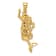 14k Yellow Gold 3D Textured Large Mermaid Charm