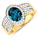 2.34ctw London Blue Topaz and Diamond 14K Yellow Gold Halo Ring
