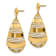14K Yellow Gold Polished and Brushed Post Dangle Earrings
