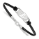 Rhodium Over Sterling Silver NHL LogoArt Anaheim Ducks Leather Bracelet