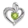 Rhodium Over 14k White Gold Peridot and Diamond Heart Pendant