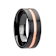VENICE Black Ceramic Wedding Band with Rose Gold Groove 8mm