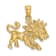 14k Yellow Gold 3D Textured Large Leo Zodiac pendant