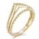 Bellissima Gold 14K Yellow Gold Triple Stack Beaded V Ring