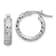 Rhodium Over 14k White Gold Satin and Diamond-Cut 11/16" Hoop Earrings