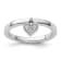 Sterling Silver Stackable Expressions Dangle Heart Diamond Ring 0.045ctw
