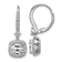 Rhodium Over Sterling Silver Cushion-cut Cubic Zirconia Halo Dangle
Leverback Earrings