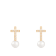 White Cultured Freshwater Pearl 14k Yellow Gold Earrings 6-6.5mm