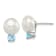 Sterling Silver 10-11mm Freshwater Cultured Button Pearl with Blue Topaz Earrings