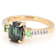 Lab-Created Alexandrite, Tsavorite And White Zircon Ring In 18K Gold
Over Sterling Silver 2.52ctw