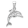 Rhodium Over 14k White Gold Jumping Dolphin Pendant