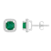 5mm Cushion Created Emerald And Created White Sapphire 10k White Gold
Halo Stud Earrings