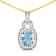 1.65ctw 14K Yellow Gold Aquamarine and White Diamond Pendant with 18
inch Cable Chain