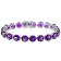 Purple Amethyst Rhodium Over Sterling Silver Tennis Bracelet 34.60ctw