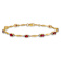 10k Yellow Gold and Rhodium Over 10k Yellow Gold Diamond and Oval Ruby Bracelet