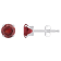 5mm Round Garnet Rhodium Over 10k White Gold Stud Earrings