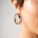 14K Yellow Gold Over Sterling Silver Acrylic Crossover Hoop Earrings in Blackberry