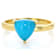 Turquoise Trillion Solitaire Ring In 18K Gold Over Sterling Silver 8mm