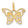 14k Yellow Gold Polished Cubic Zirconia Butterfly Pendant