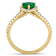 Emerald and Diamond 14K Yellow Gold Heart Halo Ring 0.92ctw