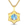 1.90ctw 14K Yellow Gold Aquamarine and White Diamond Pendant with 18
inch Cable Chain