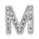Rhodium Over 14K White Gold Diamond Letter M Initial Charm