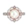 8-8.5mm Round White Freshwater Pearl with 0.20ctw Diamond 10K Rose Gold
Flower Ring