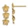 14k Yellow Gold Textured Triple Flower Dangle Earrings