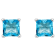 4mm Princess Cut Blue Topaz 14k White Gold Stud Earrings