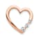 14k Rose Gold Diamond Heart Chain Slide Pendant