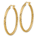 14k Yellow Gold Diamond-Cut 1 3/4" Round Hoop Earrings