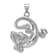 Rhodium Over Sterling Silver Lab Created Blue Opal Gecko Pendant