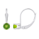 4mm Round Peridot Rhodium Over 14k White Gold Drop Earrings