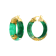14K Yellow Gold Over Sterling Silver Mini Gold Leaf Acrylic Hoops in Green