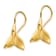 14K Yellow Gold Whale Tail Dangle Earrings