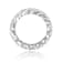 Modern CZ Band Ring In White Rhodium Over Brass