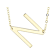 Sideways Initial N Necklace In Solid 14K Yellow Gold 18 Inch