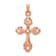 14k Rose Gold Polished Fleur-de-Lis Cross Pendant