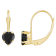 5mm Heart Shape Black Onyx 10k Yellow Gold Drop Earrings