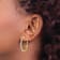 14K Yellow Gold Lab Grown Diamond SI1/SI2, G H I, In and Out Hoop Earrings