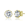 CZ Stud Earrings In 14K Gold Over Sterling Silver 3.8ctw