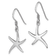 Rhodium Over Sterling Silver Polished Starfish Dangle Earrings