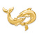 14k Yellow Gold Polished Fits Up to 10mm and 8mm Double Dolphins Slide Pendant