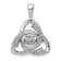 Rhodium Over 14K White Gold Vibrant Diamond Celtic Pendant
