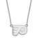 Rhodium Over Sterling Silver NHL LogoArt Philadelphia Flyers Small Necklace